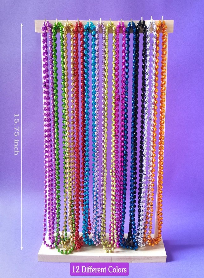 Becfupo 300 Pack 31.5 Inch 7mm Mardi Gras Beaded Necklaces, 12 Colors Mardi Gras Necklaces For Mardi Gras Festival Decoration, Parade, Costume Party - Image 3